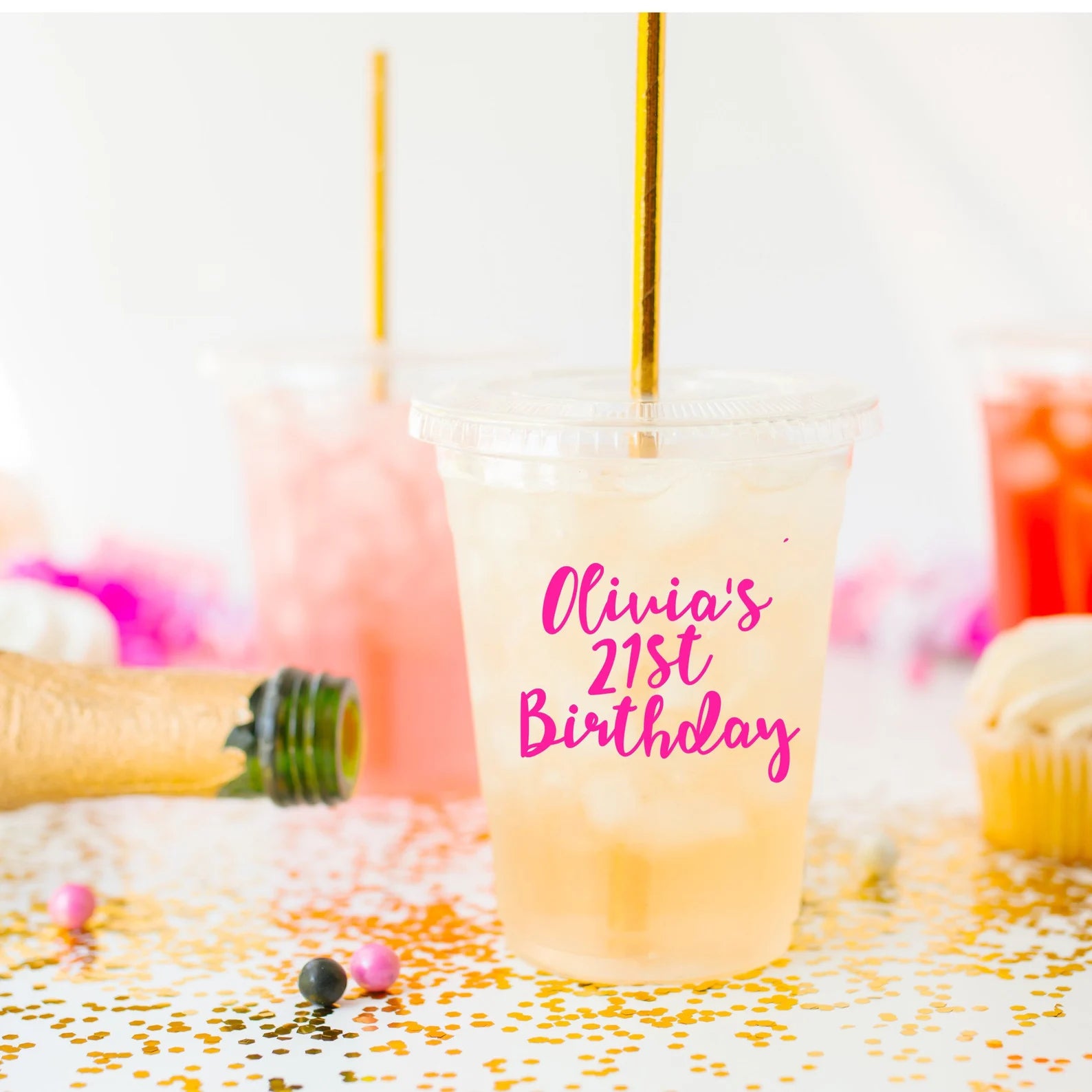 Personalized 21st Birthday Disposable Party Cups