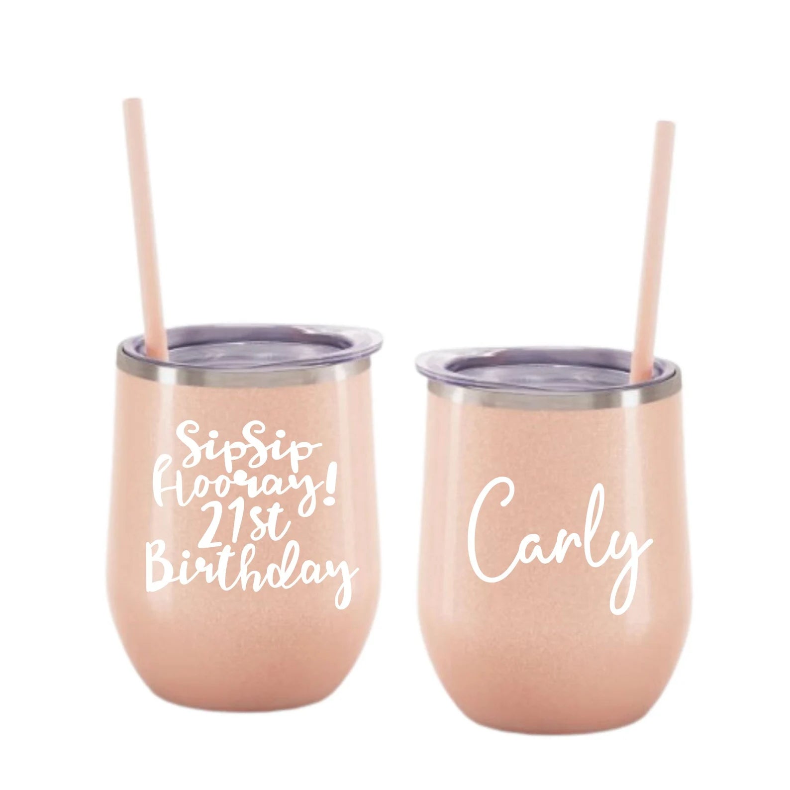 Personalized Tumbler with Straw, 21st Birthday Gift For Her, Best Friend Birthday Gifts
