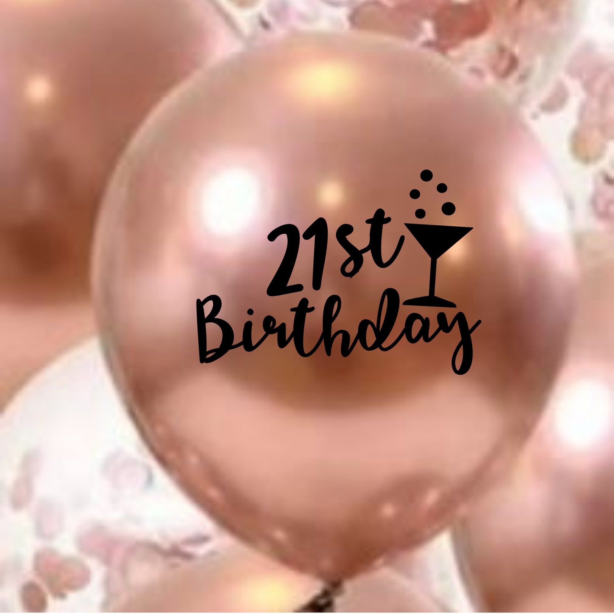 Sip Sip Hooray 21st Birthday Rose Gold Balloons