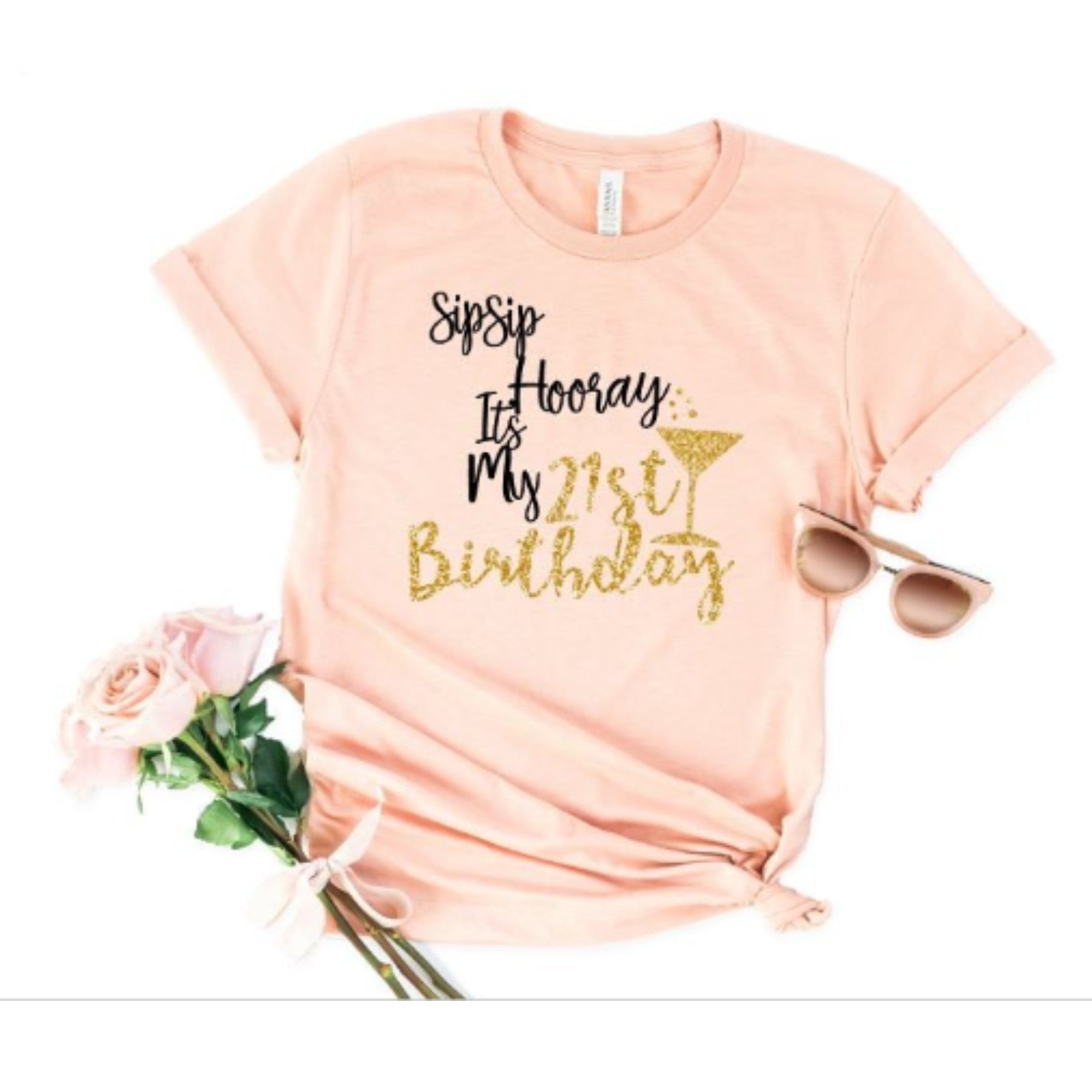 21st birthday celebration drinking shirt for women